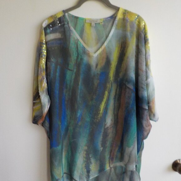 Jess & Jane - Swim Coverup - Size Large - Sheer Flowy Print (289) - Picture 3 of 7